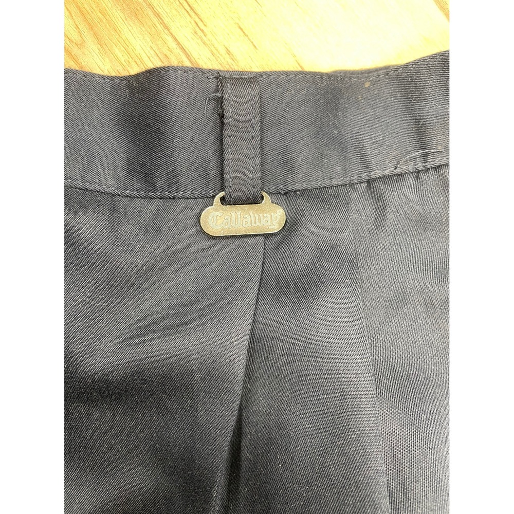 Callaway Golf Nordstrom Navy Blue Pleated Microfiber Shorts Women 12 Made in USA - Picture 9 of 9